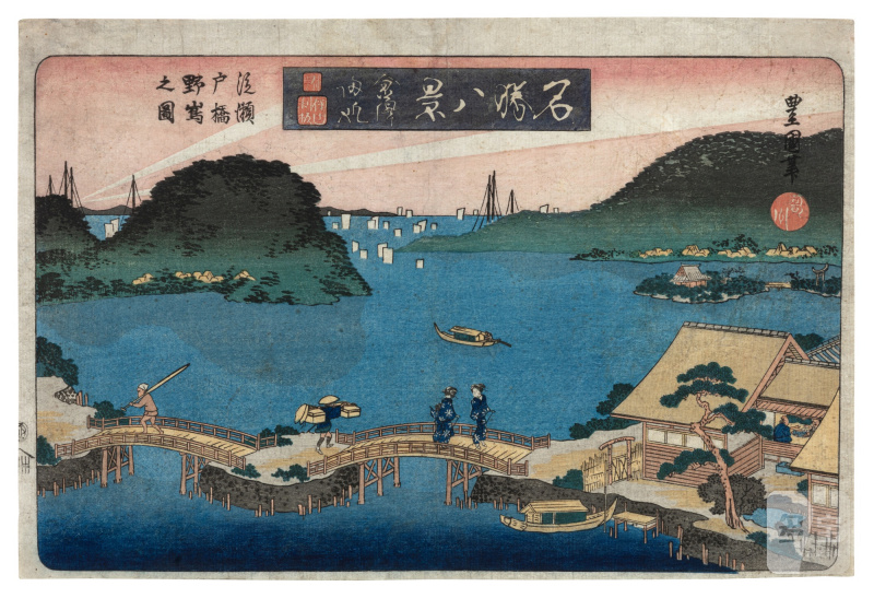 Utagawa Toyokuni II (Toyoshige, 1777-1835) | The complete set of Eight Views of Famous Places (Meisho hakkei) | Edo period, 19th century - 图8